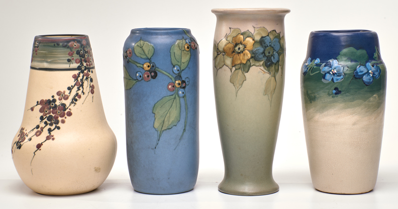 Weller vases, four