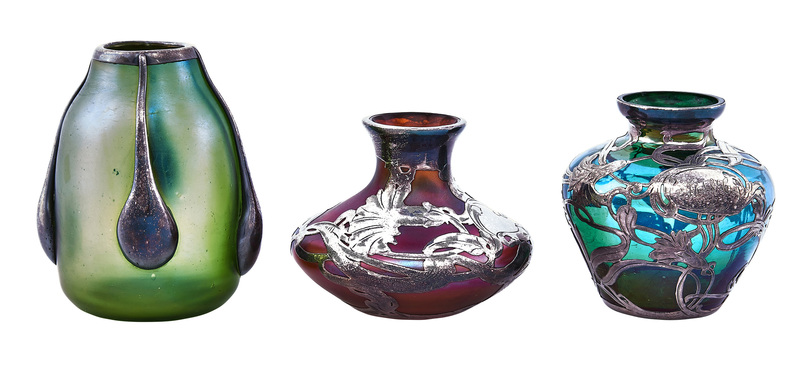Loetz vases, group of three