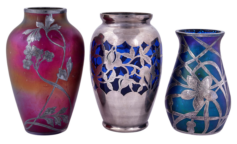 European Art Nouveau vases, group of three