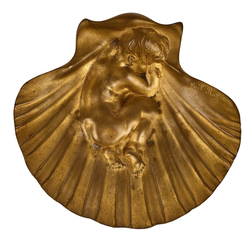 Noël Ruffier (French 1847-1921) shell tray