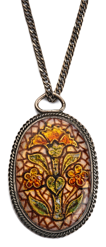 Arts & Crafts Floral pendant on chain