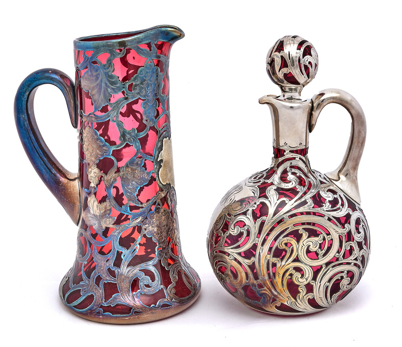 American art nouveau handled pitcher and jug