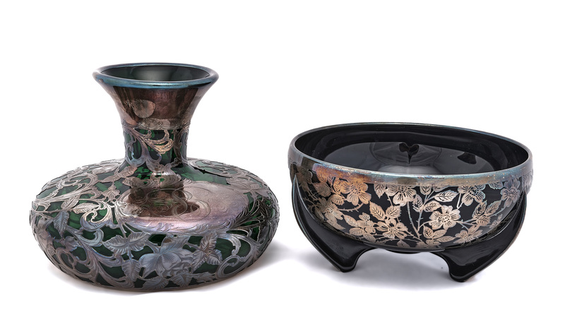 American art nouveau vase and bowl