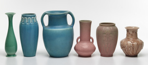 Rookwood Pottery vases, six