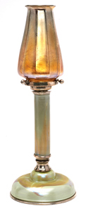 Louis Comfort Tiffany candlestick with shade