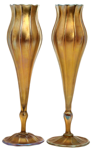 Louis Comfort Tiffany Floriform vases, pair