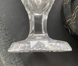 American brilliant cut glass handled vase
