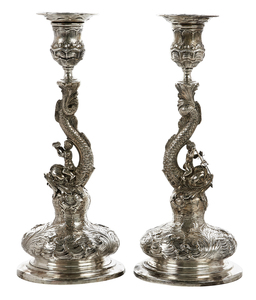 German candlesticks, pair