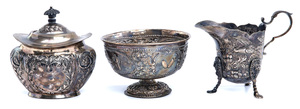 Silver vessels, group of three