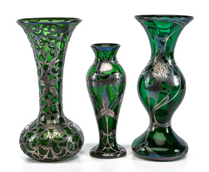 American art nouveau glass vases