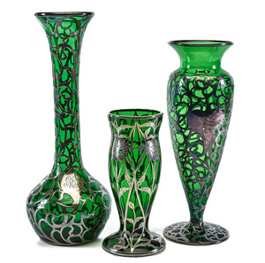 American art nouveau glass vases