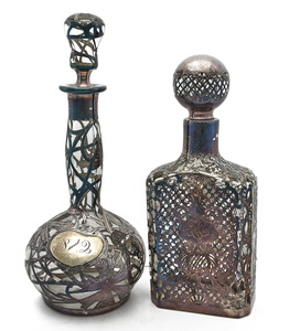 American art nouveau glass decanters