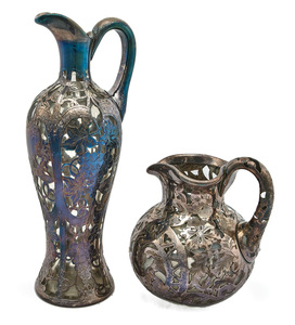American art nouveau glass pitchers