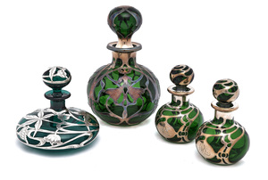 American art nouveau bottles, four