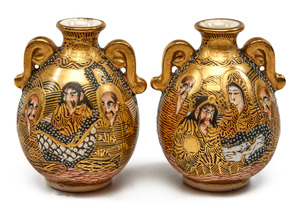 Satsuma miniature vases 