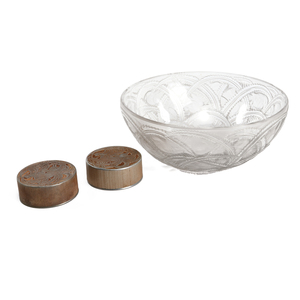 Lalique bowl and powder boxes